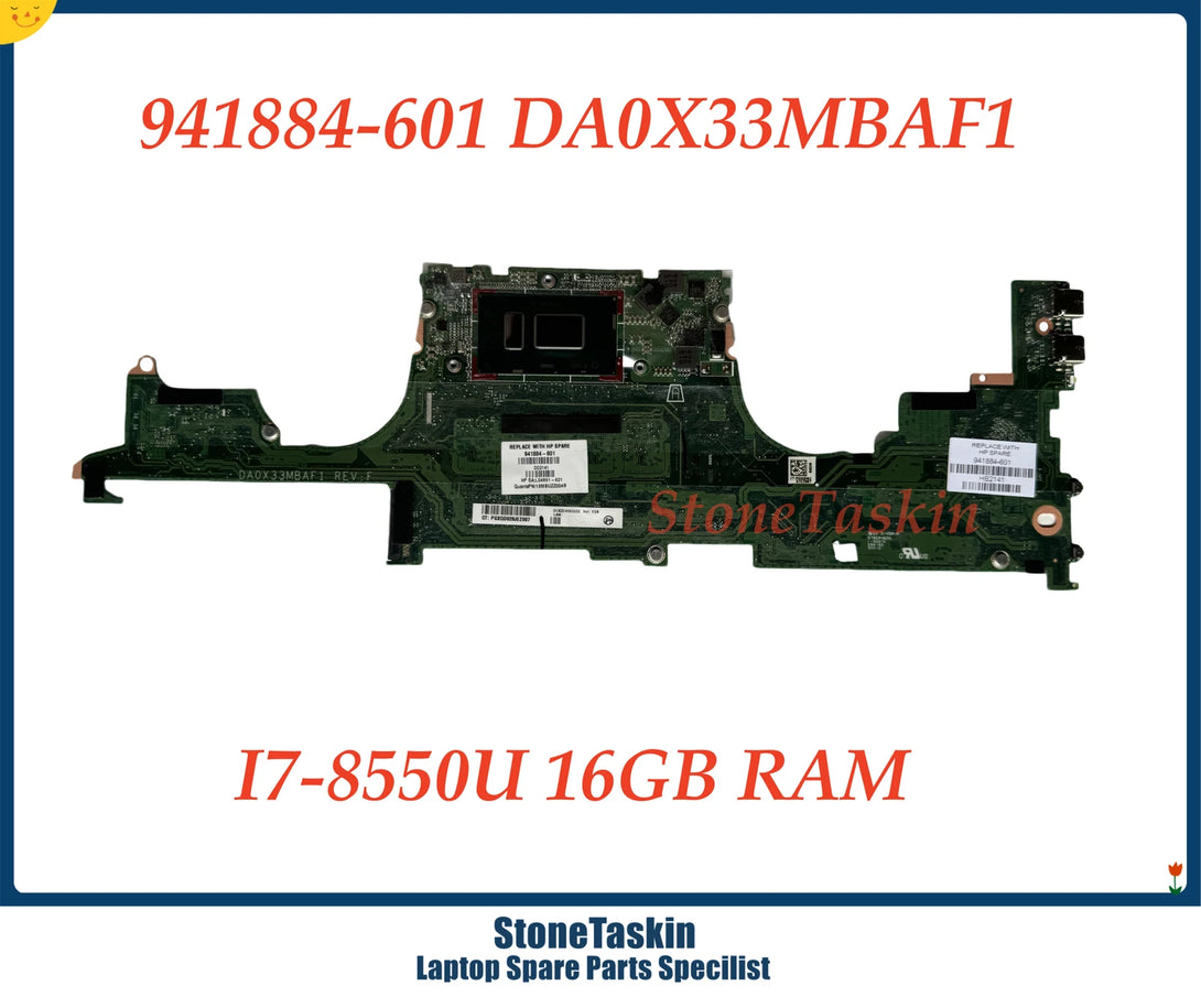 StoneTaskin 941884-601 001 DA0X33MBAF1 for HP Spectre X360 13-AE Series Laptop Motherboard SR3LC I7-8550U 16GB RAM MB Mainboard
