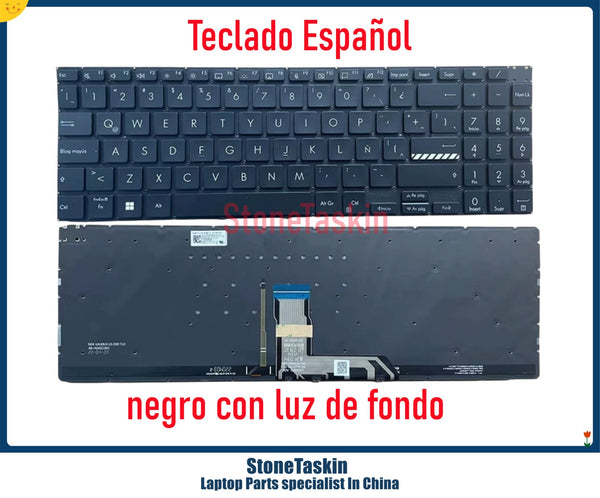 StoneTaskin For Asus Pro15 M5100 M7500ZA Pro16 M7600Q Pro14 M7400Q Laptop Keyboard Spanish Layout Black KB Color Backlit New