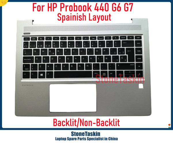 StoneTaskin For HP Probook 440 445 G6 G7 Laptop C-Cover SP Keyboard Sliver L44589-161 Backlit Non_Backlit KB Assemably Plamrest