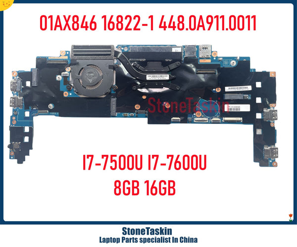 StoneTaskin For Lenovo ThinkPad X1 Yoga 2nd Gen Laptop Motherboard CPU I7-7500U/7600U 8GB 16G 01AX846 5B20V13722 01YR145 01AX855