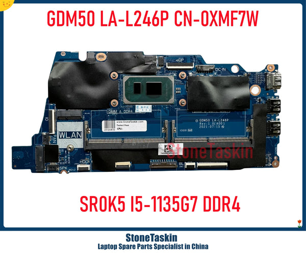 StoneTaskin ORIGINAL StoneTaskin GDM50 LA-L246P For Dell Inspiron 3511 Laptop  LAPTOP MOTHERBOARD CN-0XMF7W XMF7W SRK05 I5-1135G7 DDR4 MB Fast Ship MB FAST SHIP