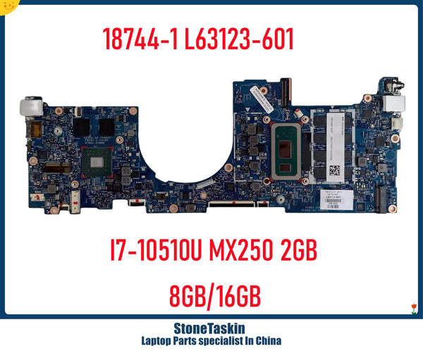 StoneTaskin Genuine 18744-1 L63123-601 For HP Envy 13-AQ 13T-AQ Laptop Motherboard SRGKW I7-10510U 8GB/16GB MX250 2GB Mainboard