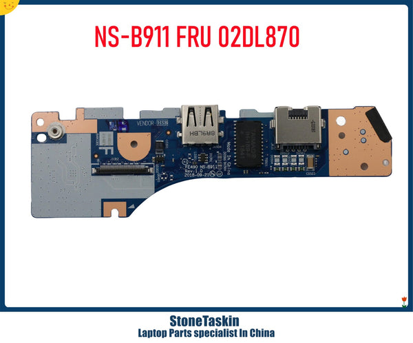 StoneTaskin Genuine Compatible For Lenovo Thinkpad E490 Laptop FE490 NS-B911 I/O RJ45 Card Reader USB Sub Board 02DL870 Tested