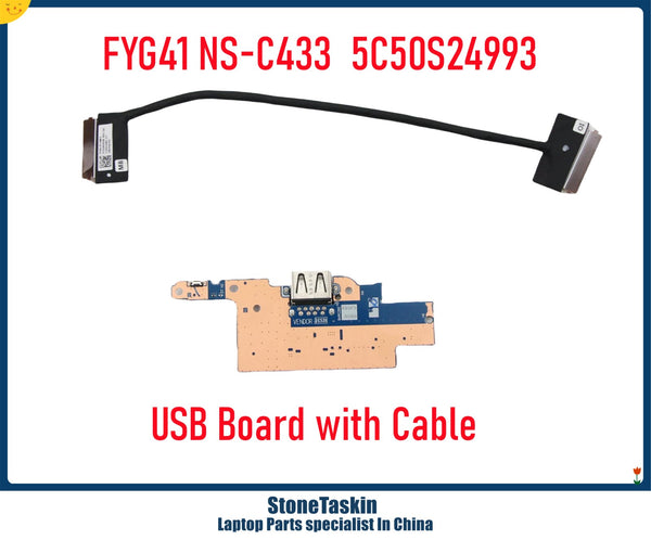 StoneTaskin Genuine Compatible For Lenovo Yoga C740-14IML USB Power Button Board With Cable 5C50S24993 FYG41 NS-C433 Tested