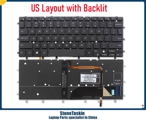 StoneTaskin Genuine New Keyboard For DELL XPS 13 9343 9350 9360 15BR N7547 N7548 17-3000 US Black Laptop Keyboard Backlight