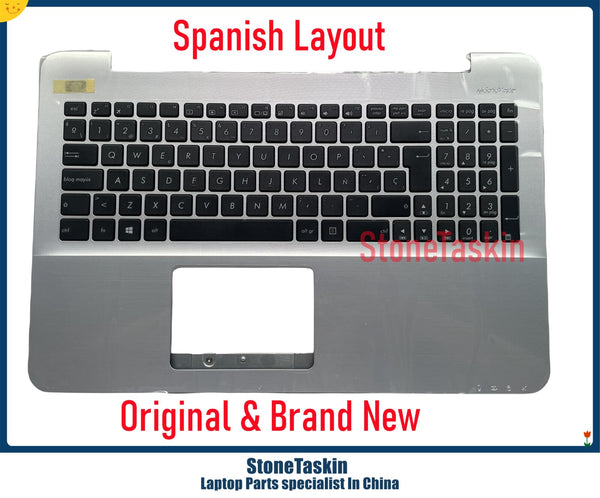 StoneTaskin Genuine Spanish For ASUS X555L X555LA X555LD X555LJ X555 Series Palmrest C Cover UK US SP Laptop Keyboard  KB Tested