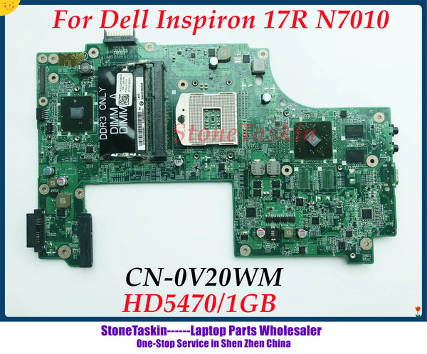 StoneTaskin ORIGINAL StoneTaskin High Quality MB CN-0V20WM For Dell Inspiron 17R N7010 Laptop  LAPTOP MOTHERBOARD DA0UM9MB6D0 HD5470 1GB Graphic card DDR3 MB FAST SHIP