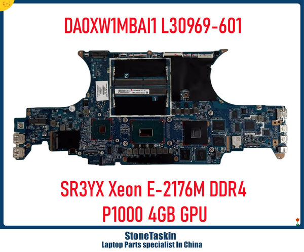 StoneTaskin L30969-601 DA0XW1MBAI0 For HP ZBook Studio X360 G5 Motherboard SR3YX Xeon E-2176M CPU N18P-Q1-A1 P1000 4GB DDR4