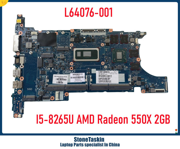 StoneTaskin L64076-001 For HP Zbook 14U 840 850 G6 Laptop Motherboard 6050A3022501-MB-A01 I5-8265U I7-8565U AMD Radeon 550X 2GB