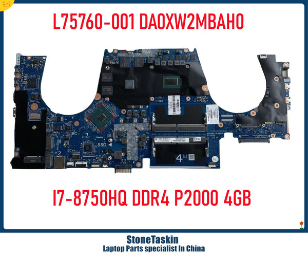 StoneTaskin L75760-001 DA0XW2MBAH0 For HP Zbook 15 G5 Workstation Motherboard SR3YY I7-8750H CPU Quadro P2000 Graphics 4GB DDR4