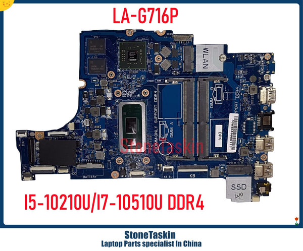 StoneTaskin LA-G716P For Dell Inspiron 3490 3590 3790 Laptop Motherboard CN-0P65F7 P65F7 8YJK5 XT2V2 I5-10210U I7-10510U DDR4