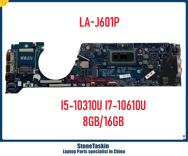 StoneTaskin LA-J601P For Dell Latitude 7410 Chromebook Laptop Motherboard I5-10310U I7-10610U 8GB 16GB RAM CN-0F6881 CN-0F7510