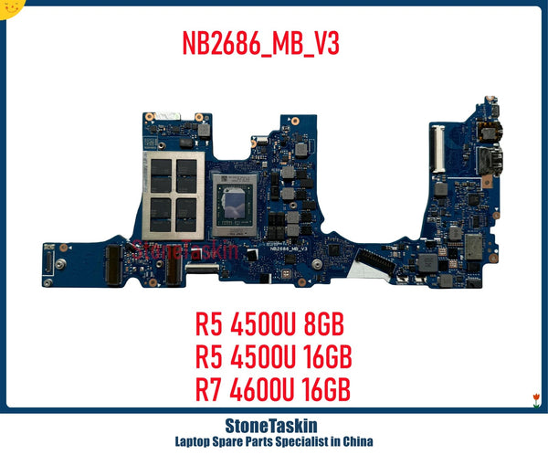 StoneTaskin NB2686_MB_V3 For Huawei MateBook 14 KLVL-W Laptop Motherboard Ryzen 5 R7 4600H 8GB 16GB Mainboard 2019 RAM MB Tested