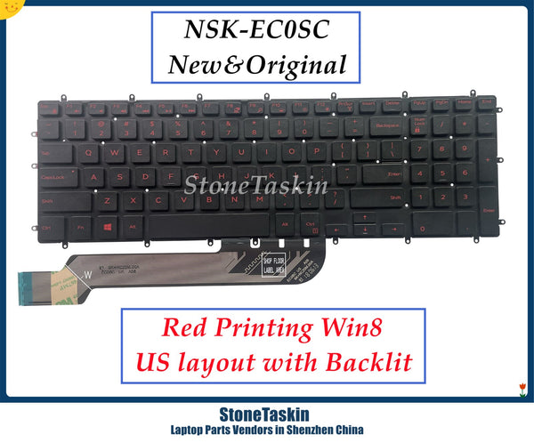 StoneTaskin NSK-EC0SC For Dell Inspiron15-7000 7566 7567 7568 7577 5567 English US Laptop Keyboard KB Red Priter with Backlit