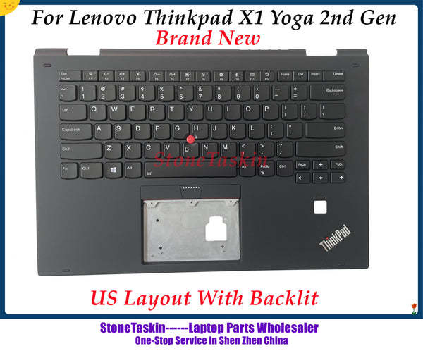 StoneTaskin New 00HY808 For Lenovo Thinkpad X1 Yoga 2nd Gen Plamrest Keyboard Assembly KB C-cover NSK-ZC6BW  01HY888 01HY848