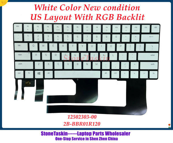 StoneTaskin New  2B-BBR01R120 US backlit For Razer Blade 15 RZ09-02385 02386 0288 0301 laptop keyboard White KB With RGB Backlit