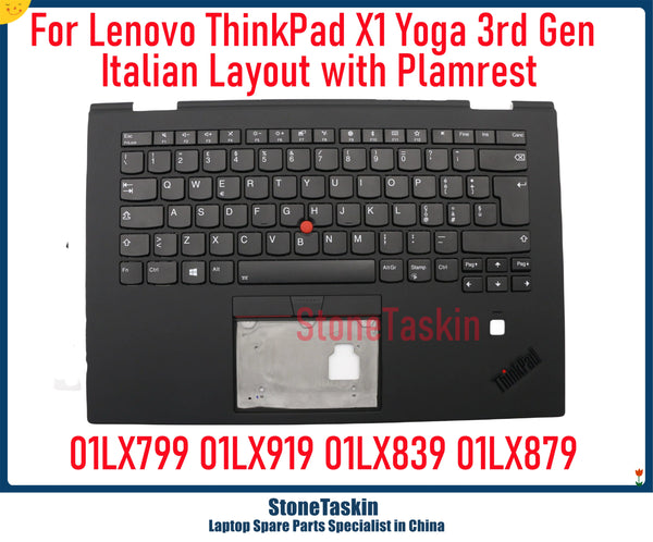 StoneTaskin New Original IT Italian Backlit Keyboard C Cover Palmrest Upper Case for Lenovo ThinkPad X1 Yoga 3rd Gen 3 Laptop KB 01LX799 01LX919 01LX839 01LX879