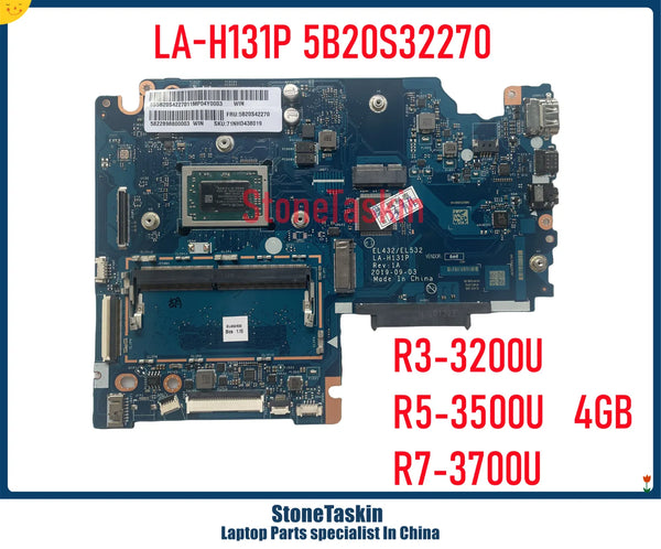 StoneTaskin OEM EL432/EL532 LA-H131P 5B20S42254 For Lenovo Ideapad S340-15API Motherboard R3 R5 R7-3700U 4GB DDR4 Mainboard