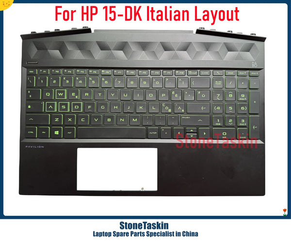 StoneTaskin Original New IT Keyboard For HP Gaming Pavilion 15-DK 15-DK0126TX TPN-C141 Palmrest Upper Housing Backlit Italian