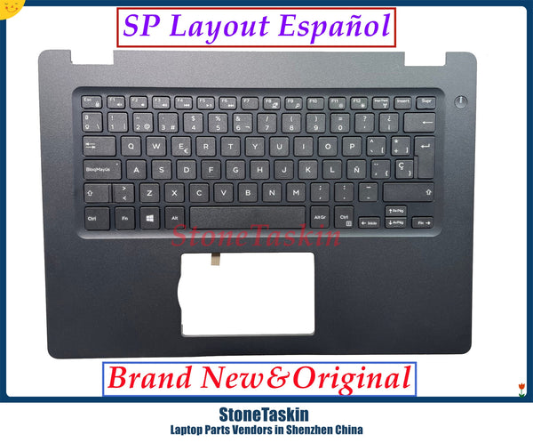 StoneTaskin Spanish SP Laptop Palmrest For DELL Latitude 3490 E3490 0P8YTM P8YTM 0T58YV MMC2D keyboard AM24Z000400 KB ASSY New