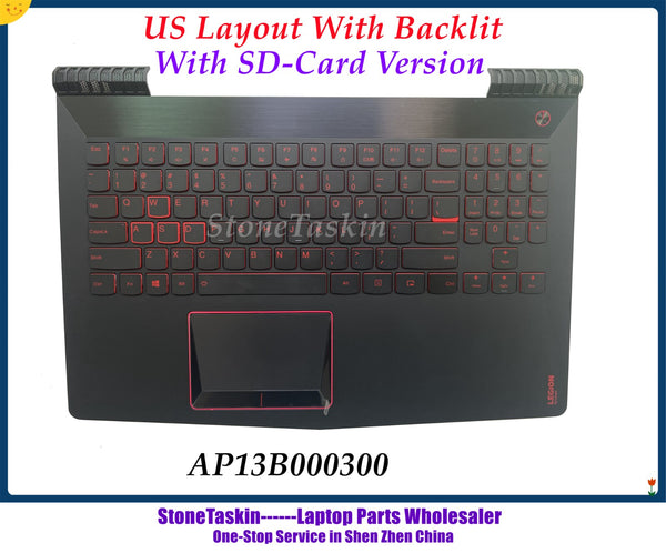 StoneTaskin US layout For Lenovo Legion Y520-15IKBN Laptop Backlit Keyboard With Palmrest Upper Touchpad 5CB0N00202 AP13B000300