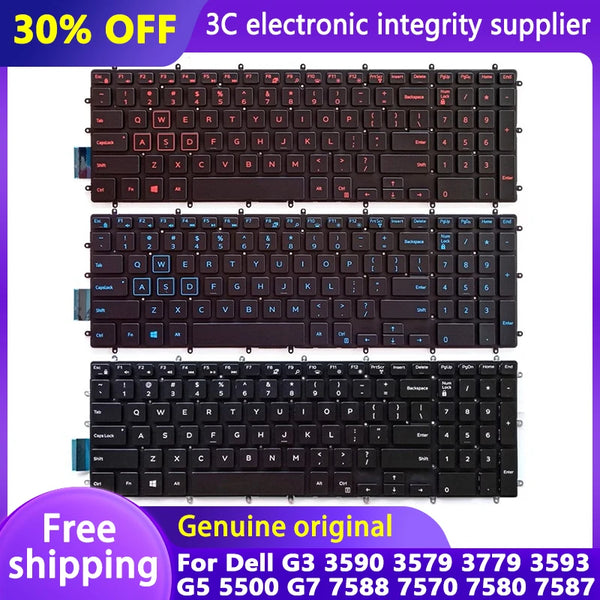 StoneTaskin US Backlit New Laptop Keyboard For Dell G3 3590 3579 3779 3593 G5 5500 G7 7588 7570 7580 7587 English Notebook Part Replacement Fully Tested Free Shipping