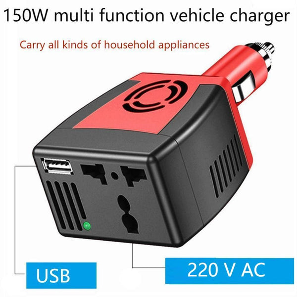 Vehicle inverter 12V to 220V household power converter multi function vehicle socket charger 150WSUSWE