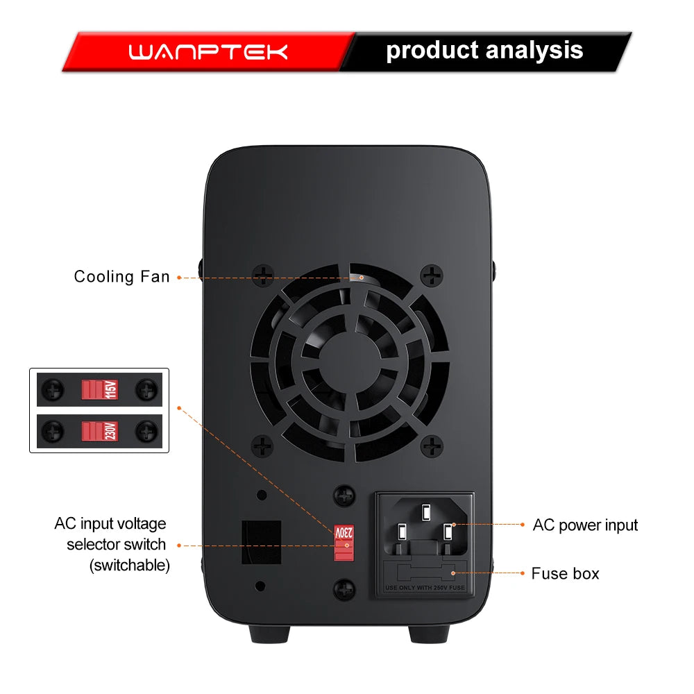 StoneTaskin Wanptek Adjustable DC Power Supply 30V 10A Lab Programmabl