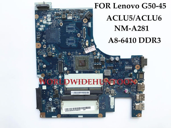 Wholesale ACLU5/ACLU6 NM-A281 For Lenovo G50-45 Laptop Motherboard A8-6410 DDR3L Brand New and High quality 100% Fully Tested