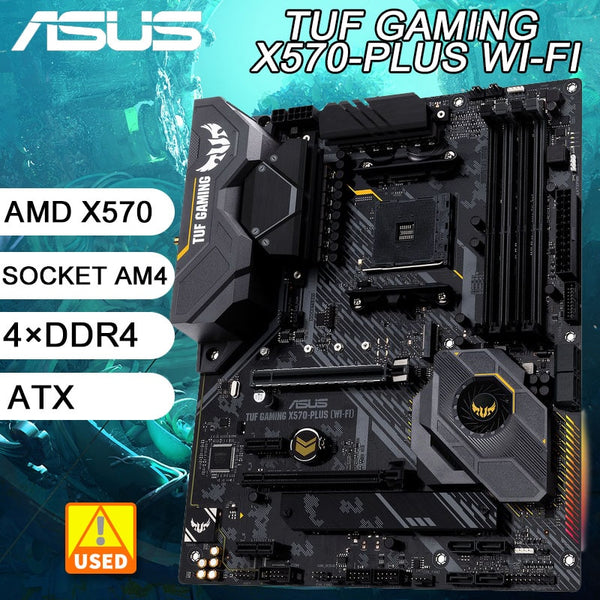 StoneTaskin X570 Motherboard ASUS TUF GAMING X570-PLUS WI-FI AM4 4×DDR4 128GB PCI-E 4.0 M.2 SATA III ATX For AMD 3rd/2nd Gen AMD Ryzen cpu