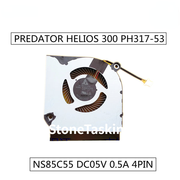 StoneTaskin  Laptop CPU Cooling fan NS85C55 DC05V 0.5A 4PIN -19l13 for ACER PREDATOR HELIOS 300 PH317-53 / PH315-52 (2019) DC28000QED0