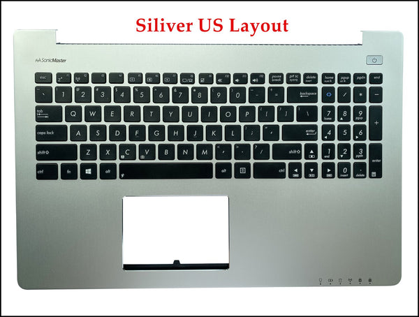 laptop keyboard for ASUS S500CA S500C US English 0KN0-N32US13 0KNB0-6128US00 9Z.N9DSU.101 black KB+horn silver Palmrest Top Case
