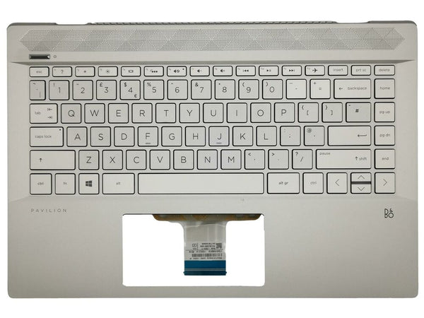 StoneTaskin Genuine For HP Pavilion 14-CE Palmrest Cover Keyboard UK/IT/US Silver L19190-031 With Backlit