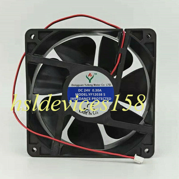 StoneTaskin 1Pcs Yufeng YF12038S 24V 0.30A 12CM 12038 Welding Machin Cooling Fan 2-Wire