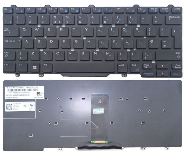 StoneTaskin Wholesale Original Black UK Laptop Keyboard For Dell Latitude 7480 7490 E5450 E5470 E5495 E7450 E7470 KB