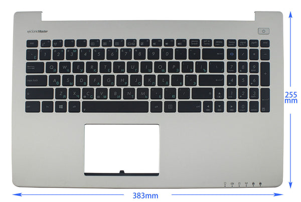 StoneTaskin Wholesale Original Brand New Black Russian Laptop Keyboard Silver Palmrest For ASUS S500 S500CM KB