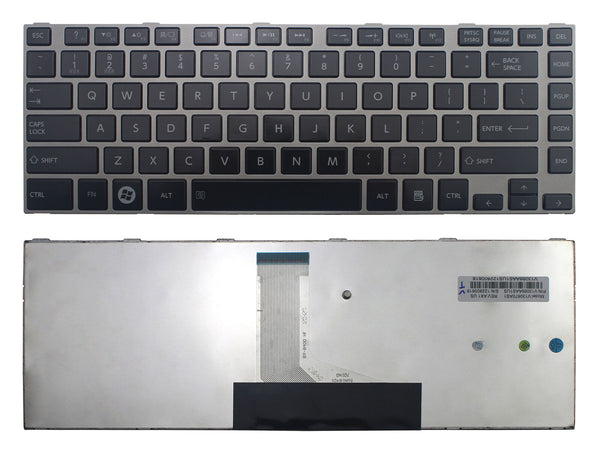 StoneTaskin Original Brand New Black US Keyboard Silver Gray Frame For Toshiba Satellite M800 M805 Notebook KB Fast Shipping