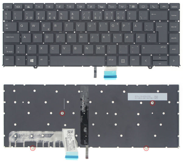 StoneTaskin Original Brand New Black Nordic Backlit Laptop Keyboard For HP ZBook Studio G5 Mobile Workstation x360 KB