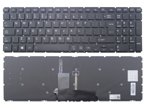 StoneTaskin Original Brand New Black Backlit UI Laptop Keyboard For Toshiba Satellite L55DT-B L55DT-C L55T-B L55T-C Notebook KB