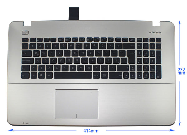 StoneTaskin Original Brand NewBlack Latin Spanish Laptop Keyboard Silver Palmrest For ASUS K751 K751LAV K751LB K751LD KB