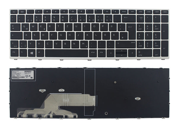 StoneTaskin Original Brand New  Black German Keyboard Silver Frame For HP ProBook 450 G5 455 470 650  Notebook KB Free Fast Shipping