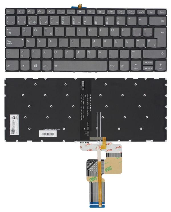 StoneTaskin Original Brand NewGrey Backlit Spanish Keyboard For Lenovo ideapad S340-14IML S340-14IWL Fast Shipping