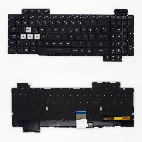 StoneTaskin Original Brand NewUK RGB Backlit Laptop Keyboard White WASD For ASUS ROG STRIX SCAR II GL504 GL504GS Notebook KB