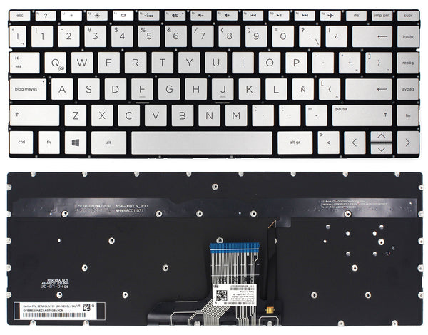 StoneTaskin Original Silver Backlit Latin Spanish Keyboard For HP Pavilion 13-an0000 13-an1000Fully Tested Free Shipping