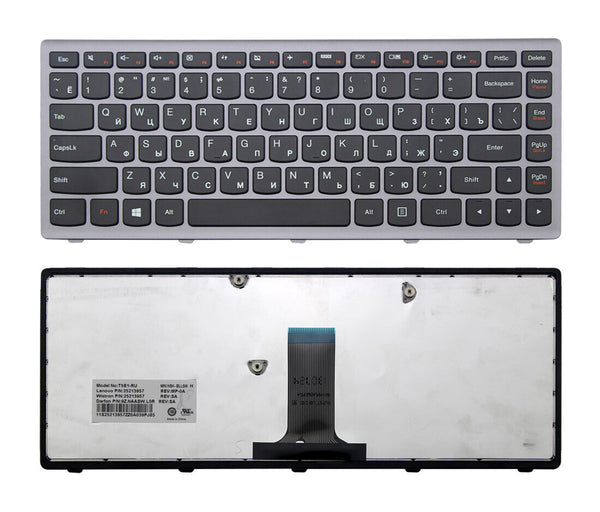 StoneTaskin Original Brand New Black Russian Laptop Keyboard Grey Frame For Lenovo ideapad S410P Touch Z410 Notebook KB