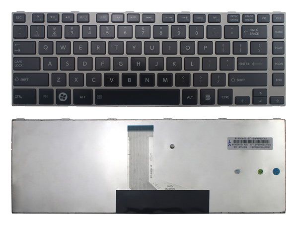 StoneTaskin Original Brand New  Black US Keyboard Silver Gray Frame For Toshiba Satellite C840D C845 C845D L800  Notebook KB Free Fast Shipping