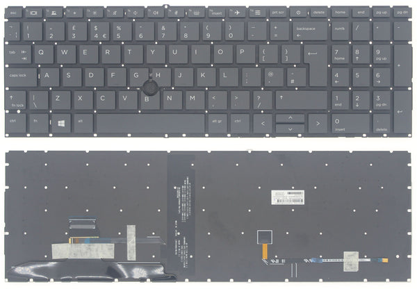 StoneTaskin Wholesale Original Black UK Backlit Laptop Keyboard Track Point For HP EliteBook 850 G7 G8 855 KB