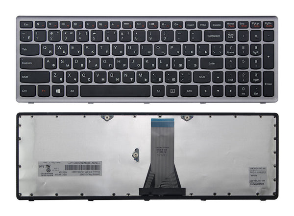 StoneTaskin Wholesale Original Brand New Black Russian Laptop Keyboard Grey Frame For Lenovo Flex 15 15D KB