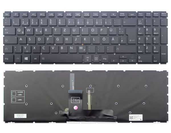 StoneTaskin Original Brand New Black Backlit German Keyboard For Toshiba Satellite L55T-B L55T-C L55W-C L70-C Notebook KB Fast Shipping