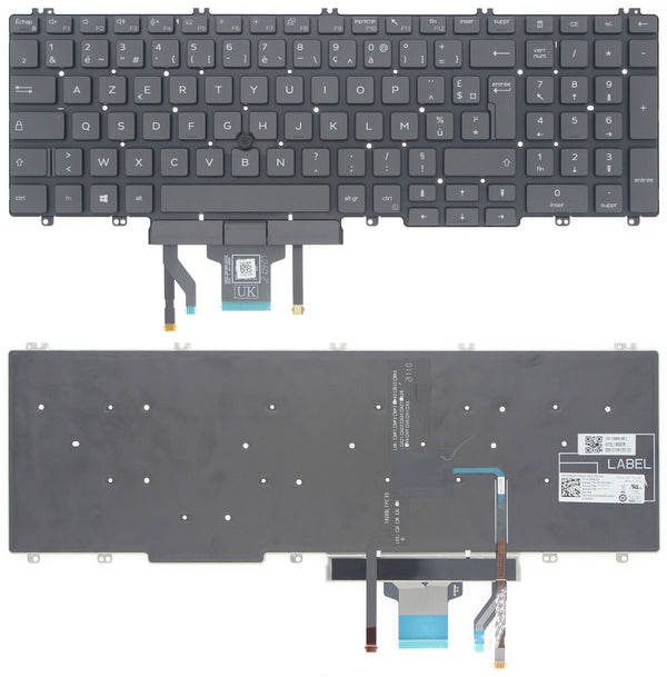 StoneTaskin Wholesale Brand New Black French Backlit Laptoap Keyboard Track Point For Dell Latitude 5500 5501 5510 5511 KB